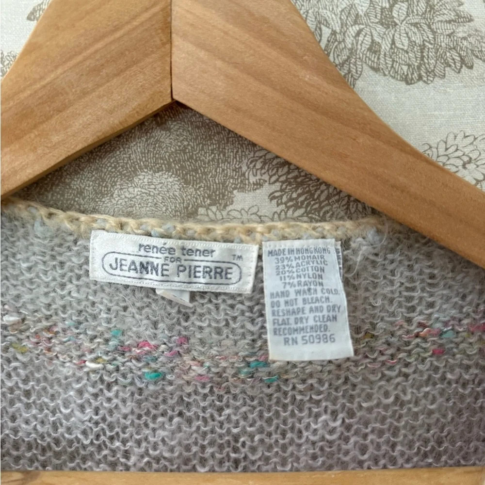 Vintage JEANNE PIERRE Pastel Striped V-Neck Sweater Vest - Picture 3 of 5